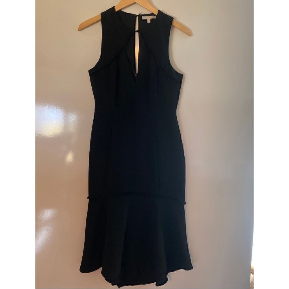 Harlyn black midi sleeveless tea length mermaid dress small‎